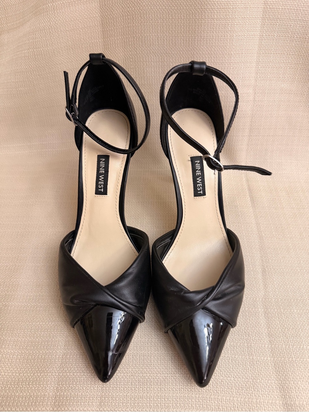 Nine West Black D'Orsay High Heel Pump with Knotted Front - Picture 7 of 10